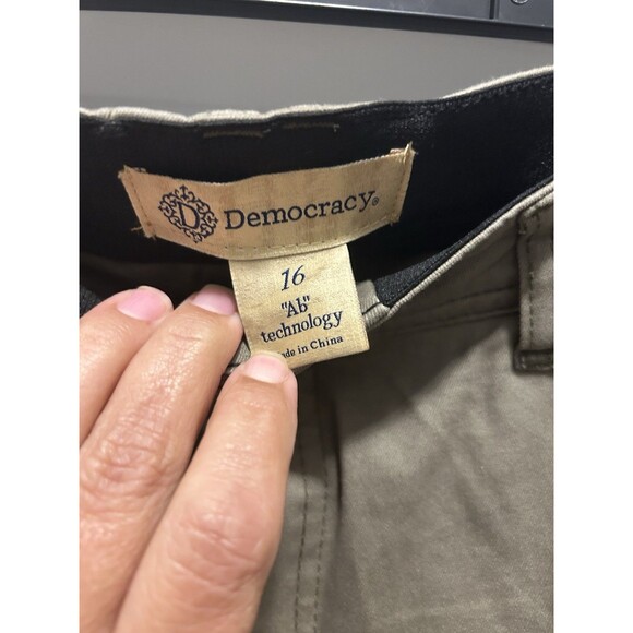 Democracy Pants Womens Size 16 Ab Technology Stretch Mid Rise Tapered Green - Picture 2 of 4